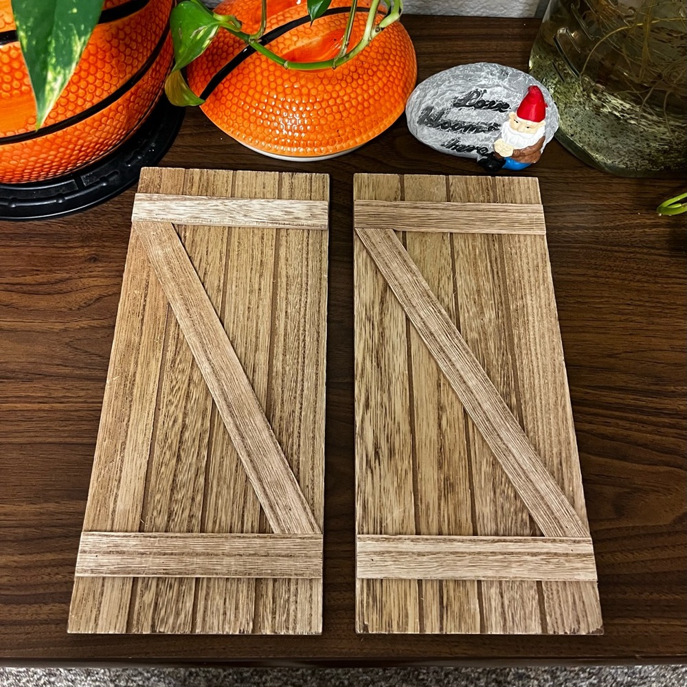 Two Wooden Decorative Rustic Door for Crafts Signs Home Decor 11" x 5" w Hanger